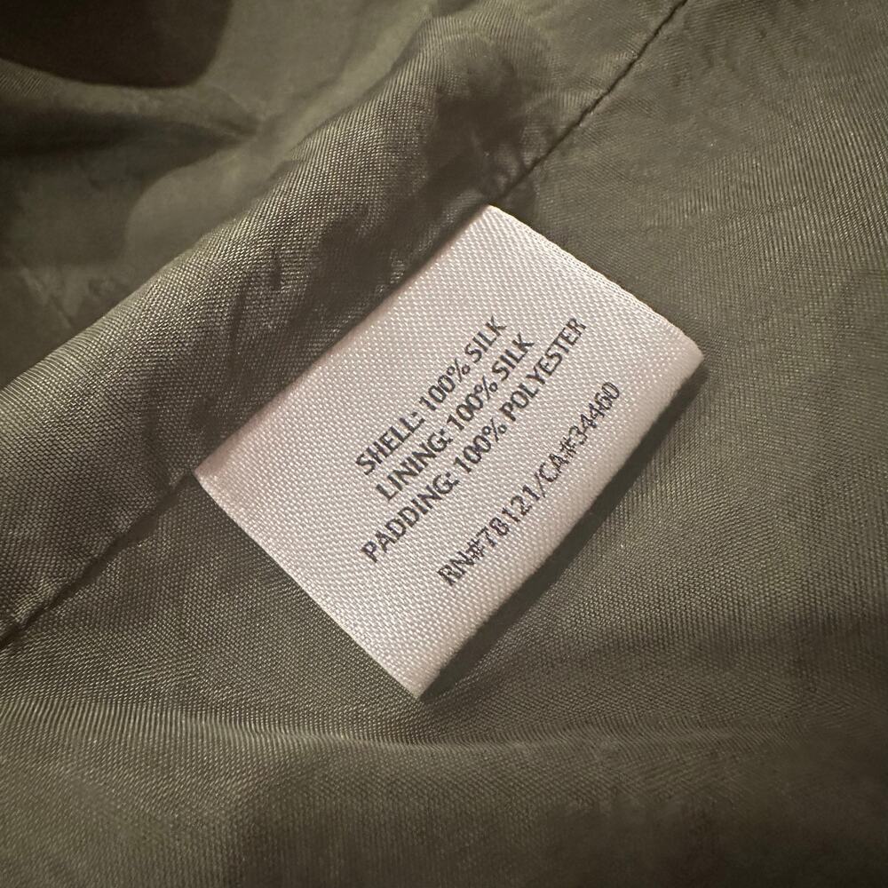 Green Eileen Fisher Quilted Silk Jacket sz S Lightweight Jacket - Picture 4 of 11